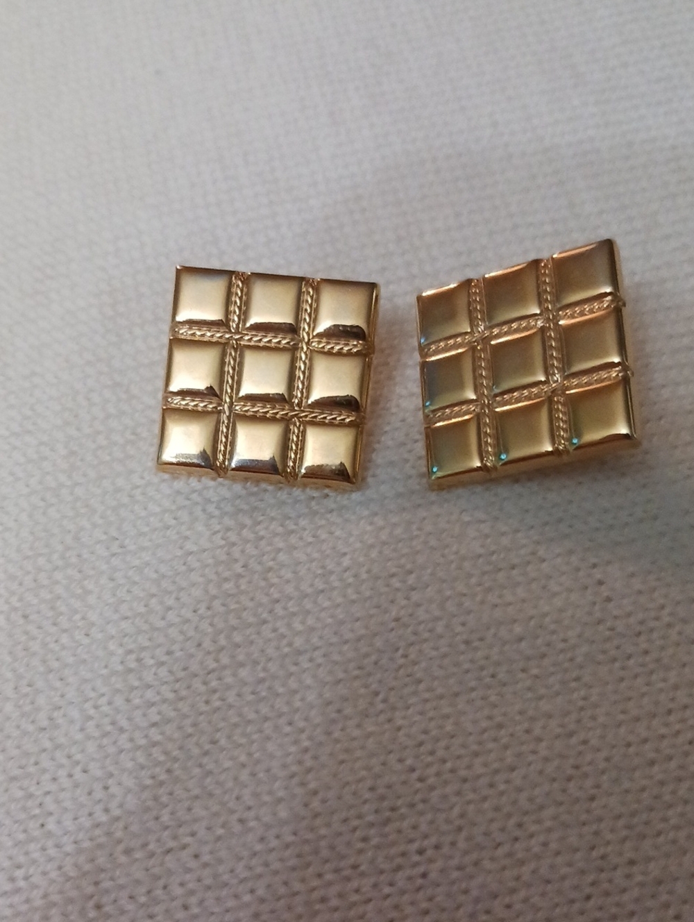 Napier Gold Tone Square Grid Cufflinks